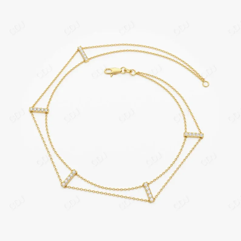 0.15 ctw Dainty Minimal Lab Grown Diamond Bar Bracelet