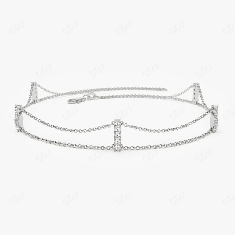 0.15 ctw Dainty Minimal Lab Grown Diamond Bar Bracelet