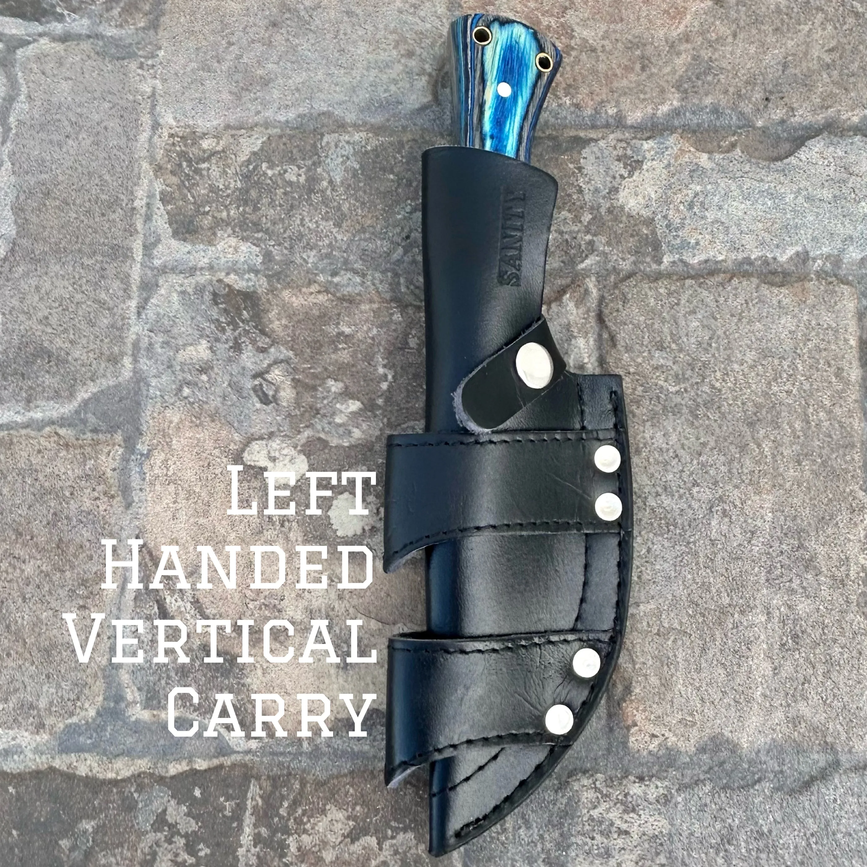 10” Rough Rider Series - I’ll Be Your Huckleberry - Blue & Black Wood - D2 Steel - Horizontal & Vertical Carry - CUS03