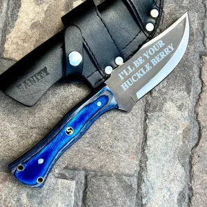 10” Rough Rider Series - I’ll Be Your Huckleberry - Blue & Black Wood - D2 Steel - Horizontal & Vertical Carry - CUS03