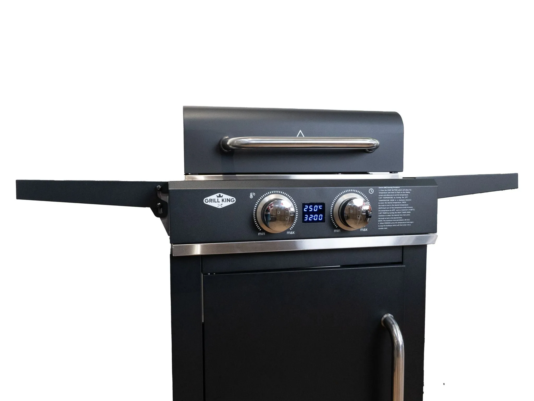 2 Burner Digital Electric Portable BBQ With Storage Cabinet