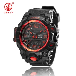 2016 NEW OHSEN Newest good quality Quartz watch,Waterproof Outdoor watches sport watch digital chronograph watch for men