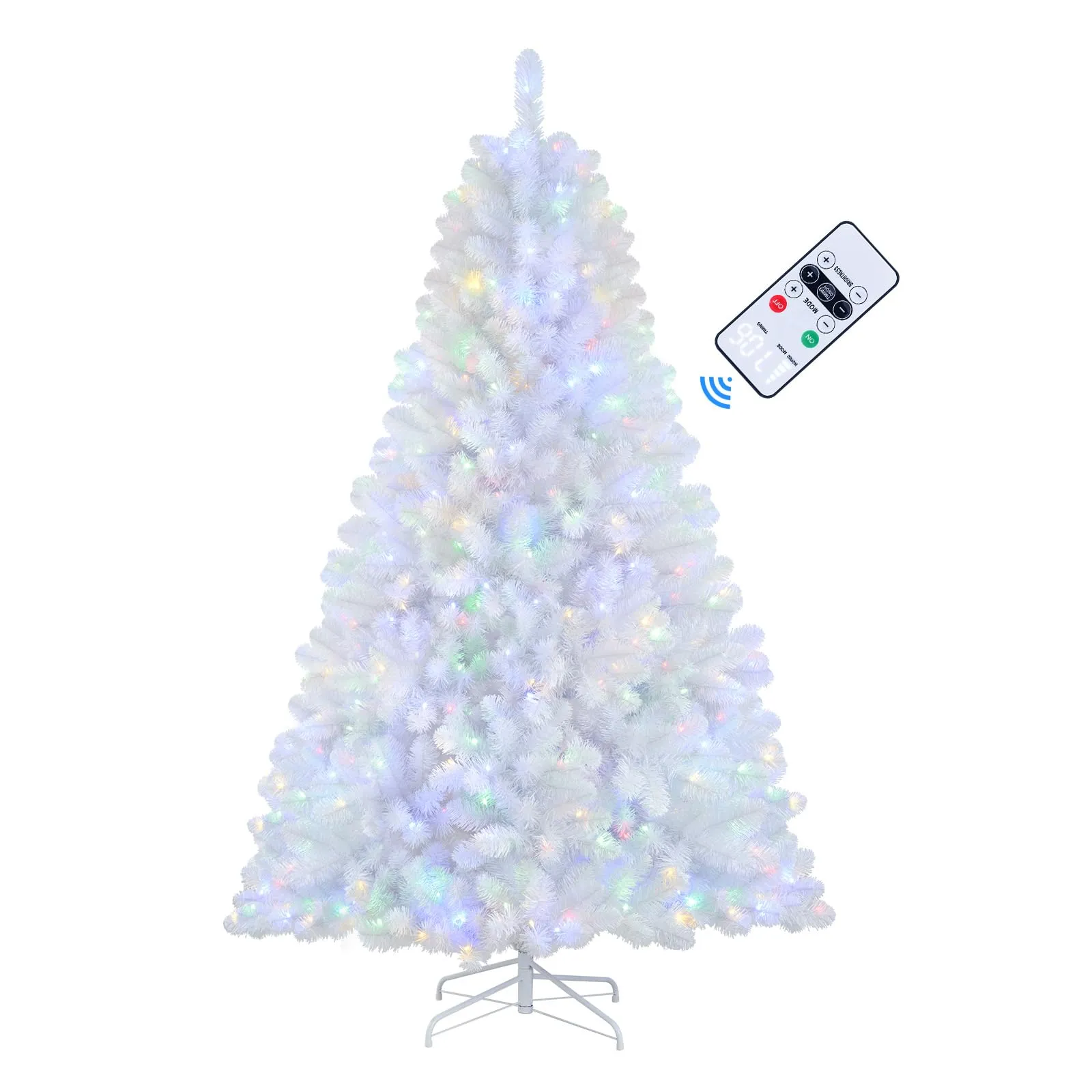 4ft Prelit Warm White & Color LED Changing Lights Premium Artificial Hinged Christmas Tree with Remote Control