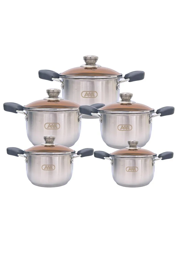 AAA 5piece Double Handle Stainless Casserole