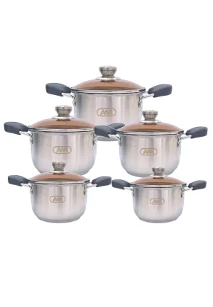 AAA 5piece Double Handle Stainless Casserole