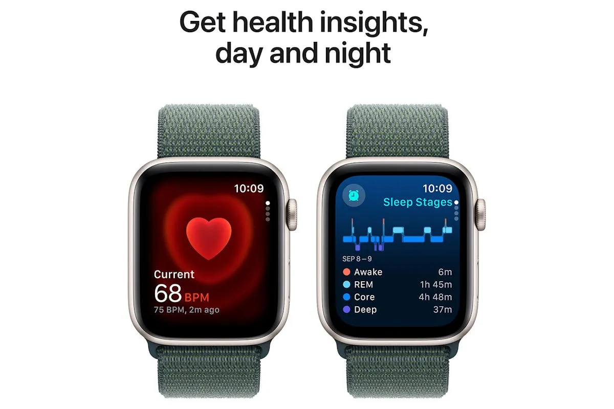 Apple Watch SE GPS   Cellular | 44mm | Starlight Aluminium Case with Lake Green Sport Loop