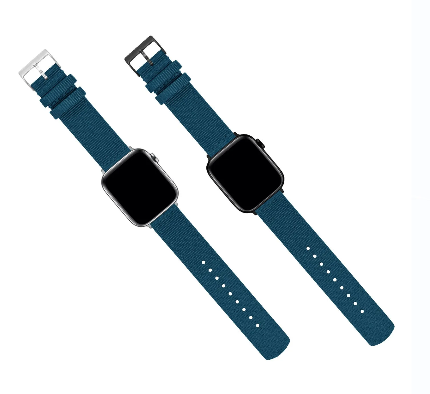 Apple Watch Two Piece NATO® Style Steel Blue Watch Band (SALE)