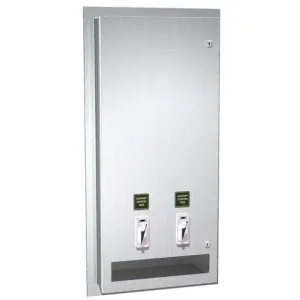 ASI 00864-25 Commercial Restroom Sanitary Napkin/ Tampon Dispenser, 25 Cents, Surface-Mounted, Stainless Steel