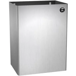 ASI 0826 Commercial Restroom Waste Receptacle, 12 Gallon, Surface-Mounted, 15-1/4" W x 23" H, 2-1/2" D, Stainless Steel