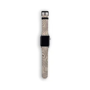 Beige Topographic Watch Strap