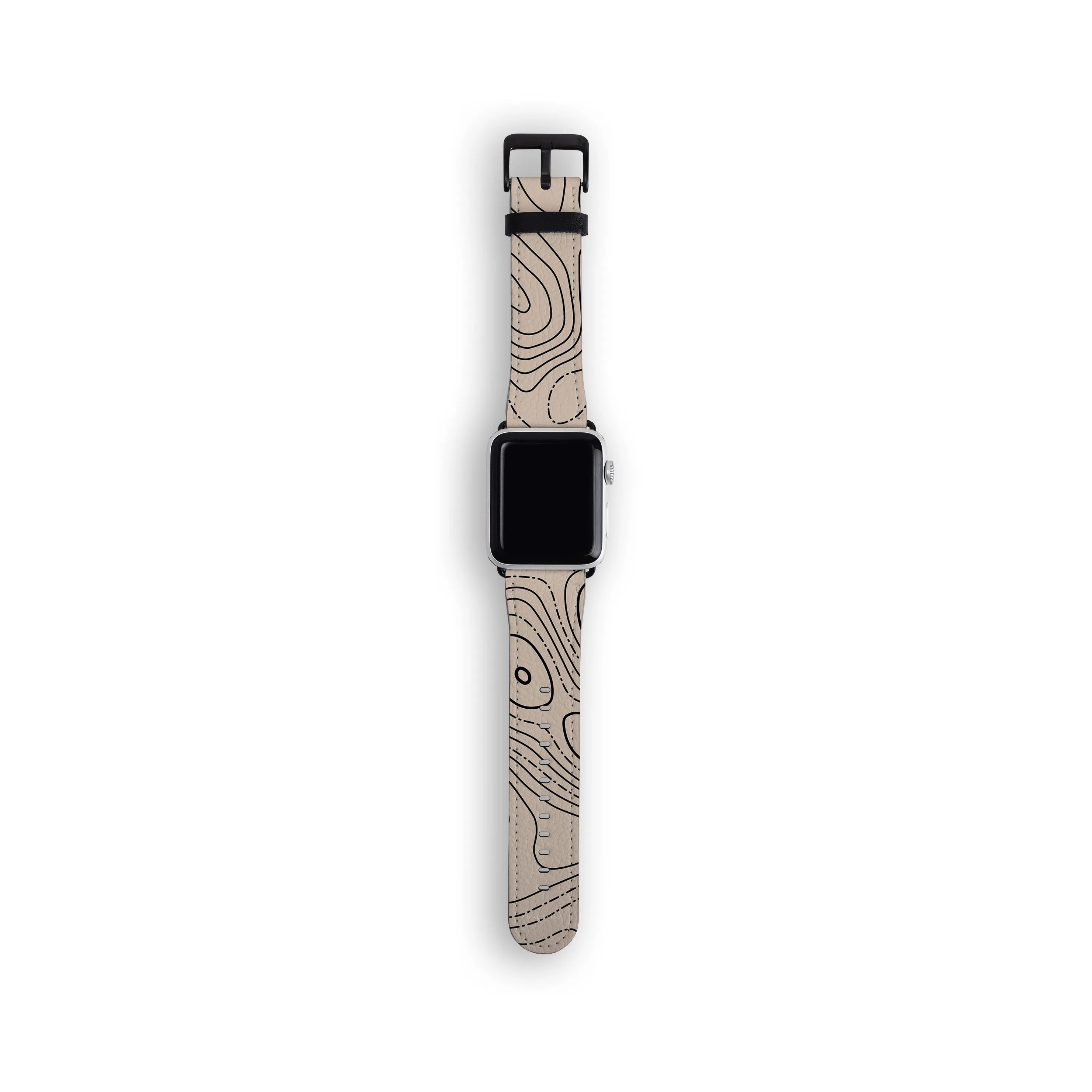 Beige Topographic Watch Strap