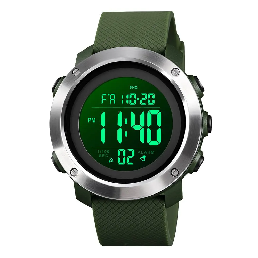 Big Digital Watch for Men with 5ATM Waterproof Luminous Stopwatch Alarm Date Week Display