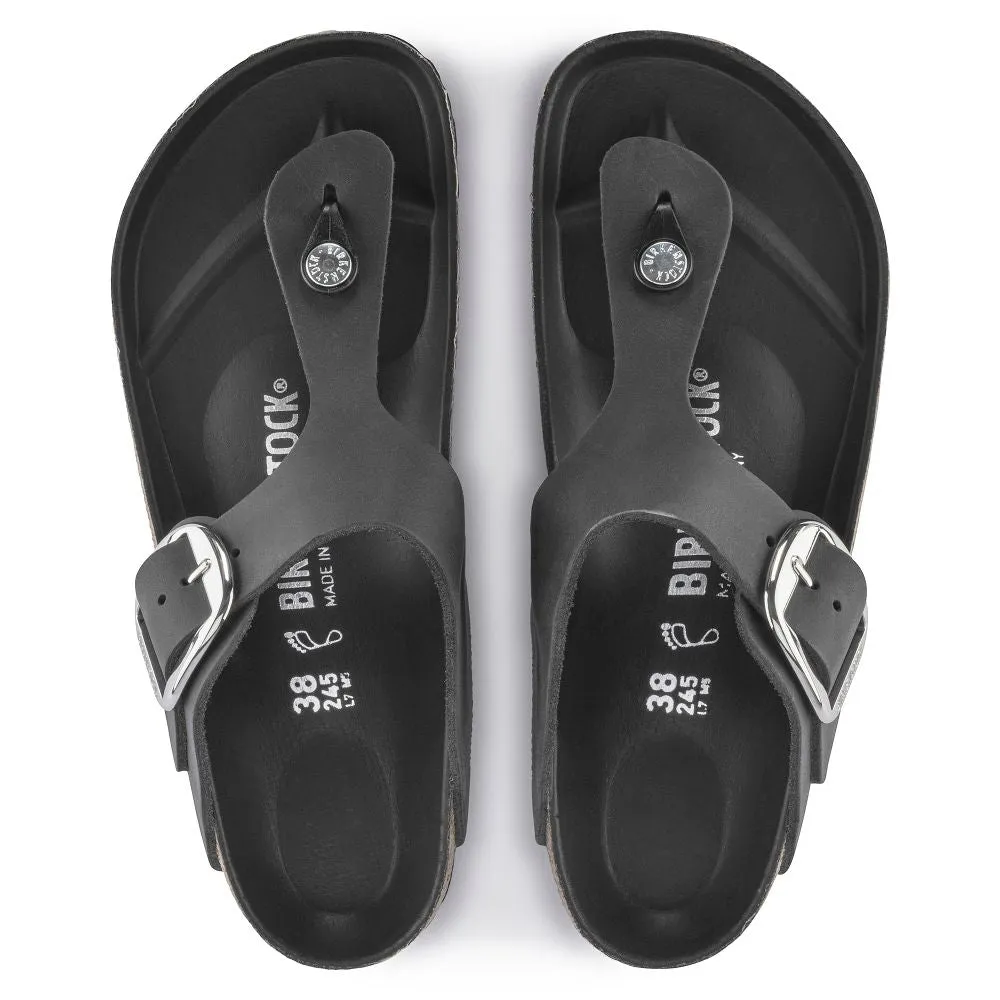 Birkenstock Women's Gizeh Big Buckle Oiled Leather in Black