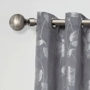 Black Silk Ball Extendable Curtain Pole