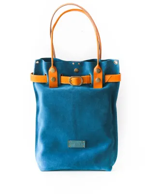 Blue Suede Backpack Purse - Handbag