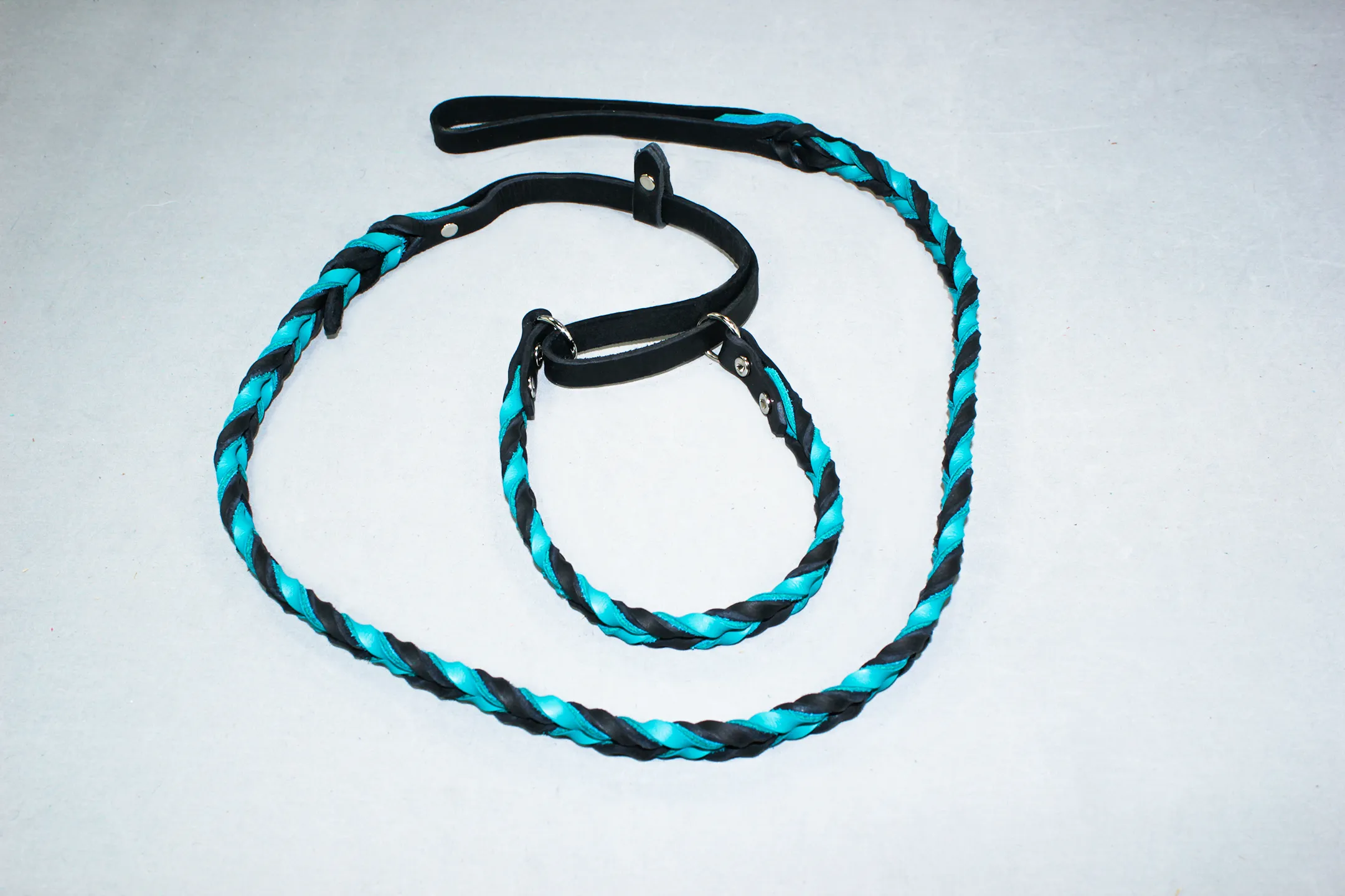 Braided Leather Agility Leash - Martingale Style