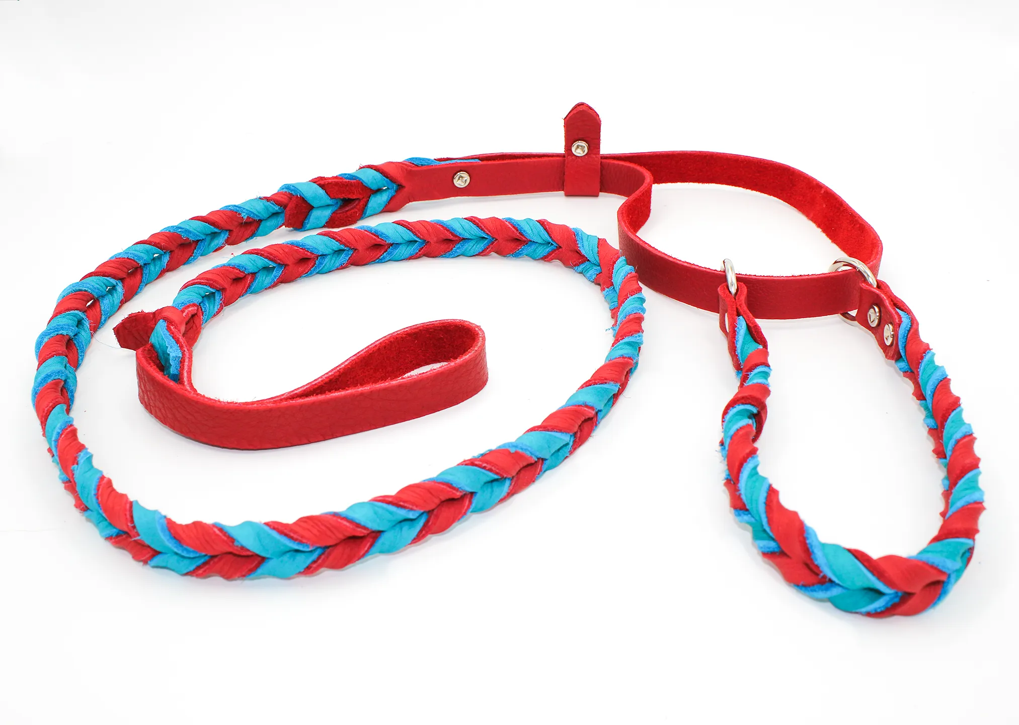 Braided Leather Agility Leash - Martingale Style