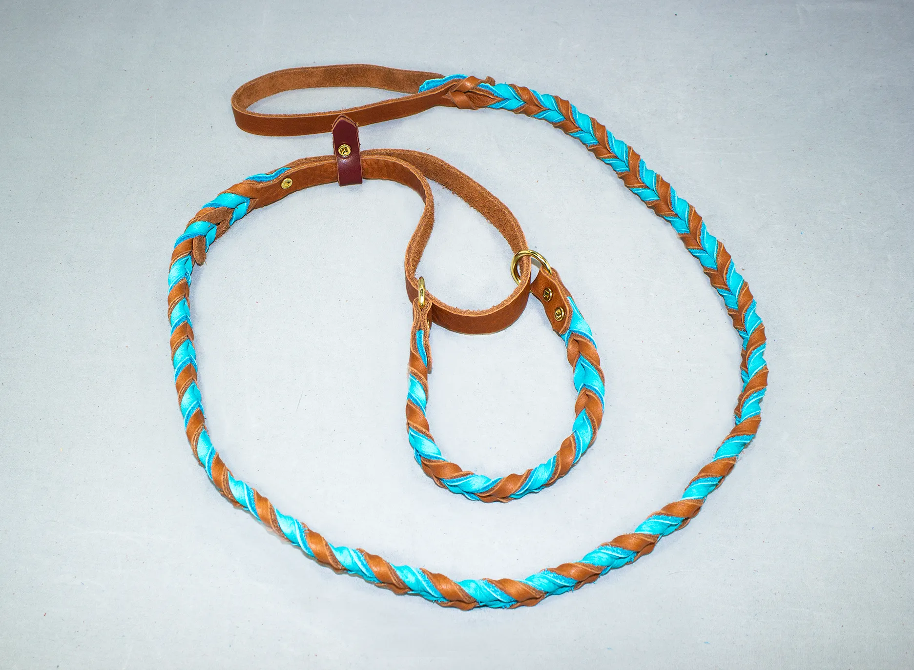 Braided Leather Agility Leash - Martingale Style