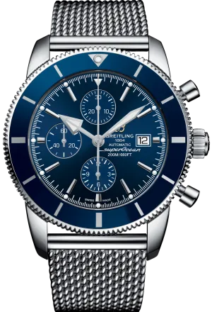 BRT Watch Superocean Heritage II Chronograph 46 Gun Blue Ocean Classic Bracelet