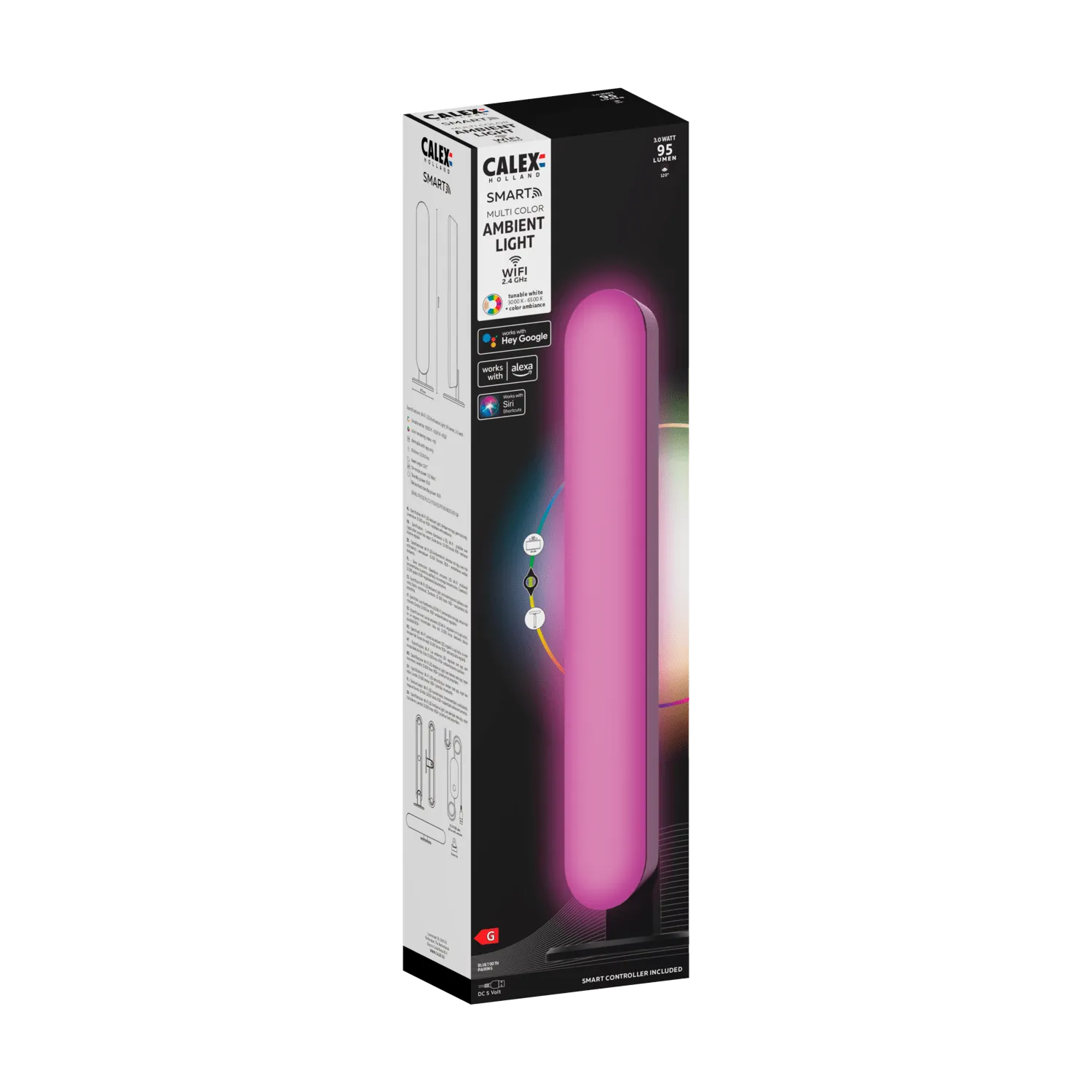 Calex Smart Table Lamp - Standing Light Bar - RGB Warm White