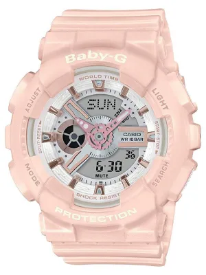 Casio Baby-G GLOSSY Ana-Digi Pink & Rose Gold Womens Watch BA110RG-4A