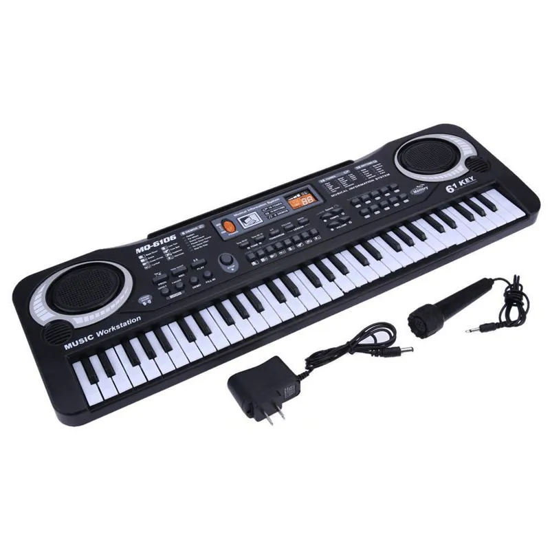 Children's Gift Electric Piano Electronic Keyboard Digital Music 61 Keys, US Plug