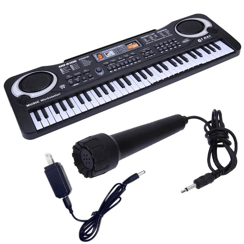 Children's Gift Electric Piano Electronic Keyboard Digital Music 61 Keys, US Plug