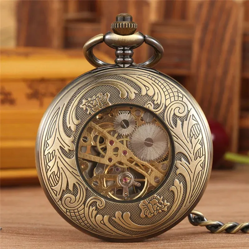 Classic Unisex Mechanical Hand Winding Pocket Watch.