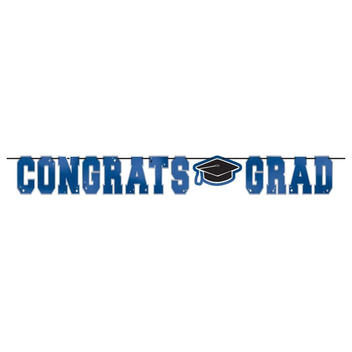 Congrats Grad Letter  Banner - Blue