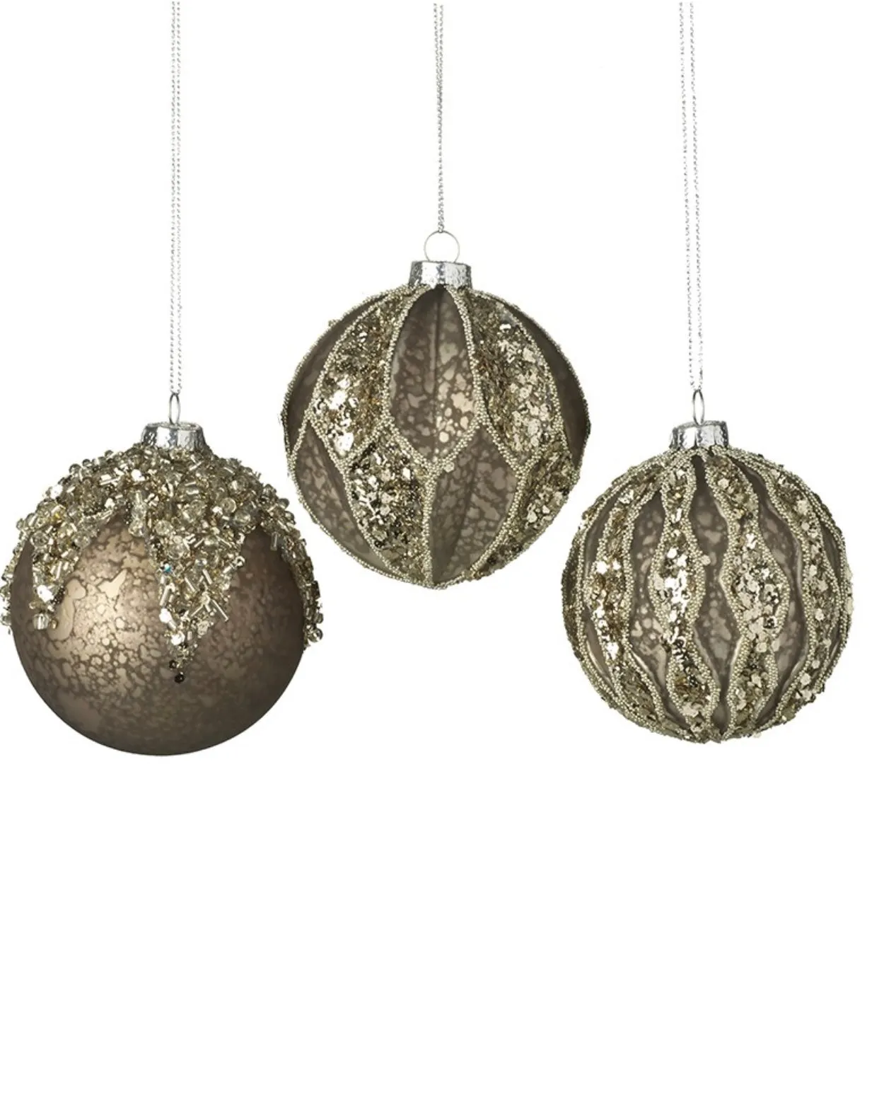 Dark Taupe Faceted Matt Bauble