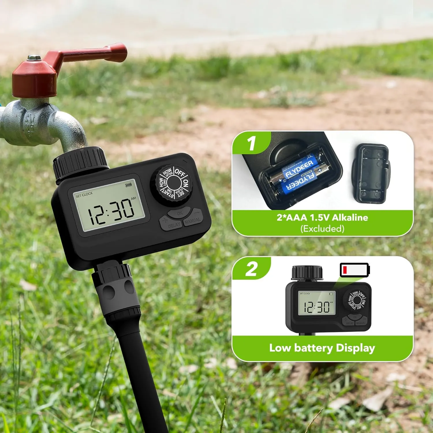 Digital Programmable Waterproof  Sprinkler Timer with Rain Delay Manual & Automatic Irrigation System Bn-link