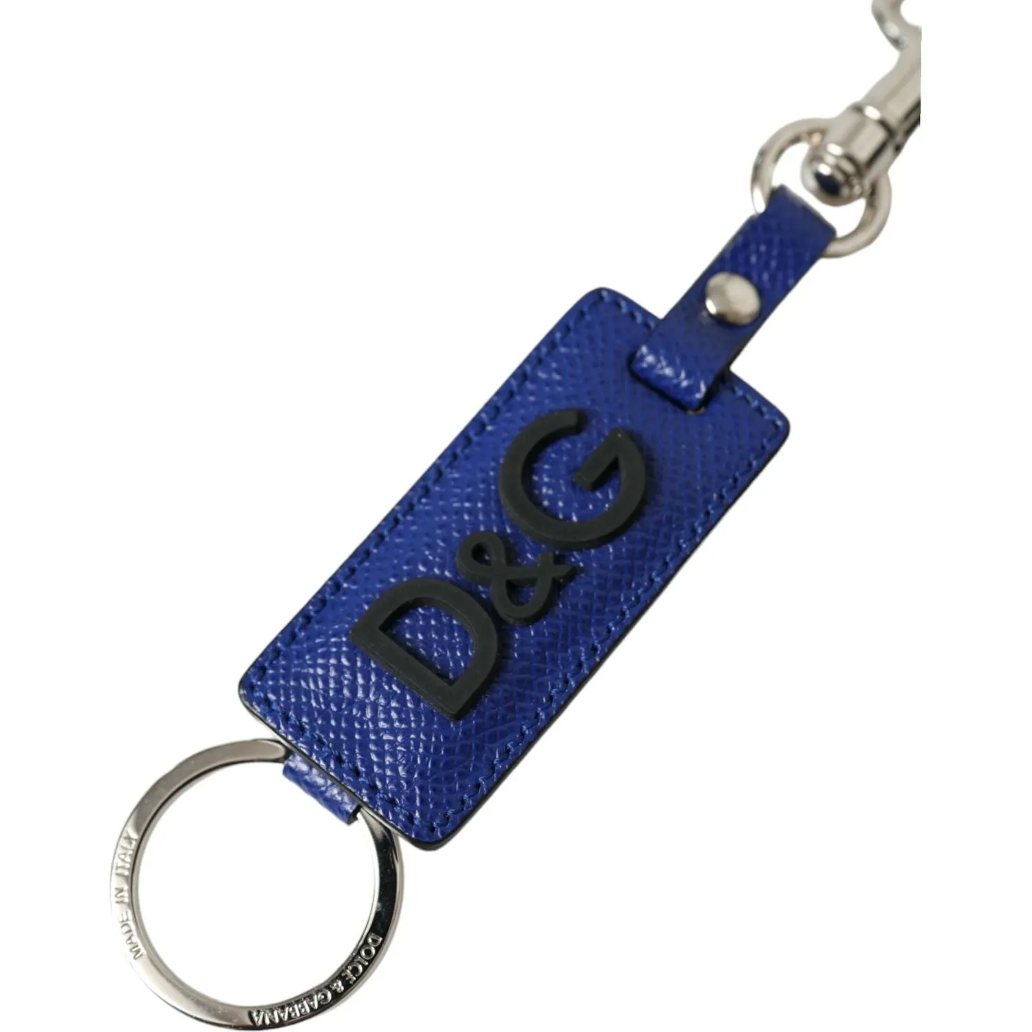 Dolce & Gabbana Elegant Blue Trifold Calf Leather Key Holder