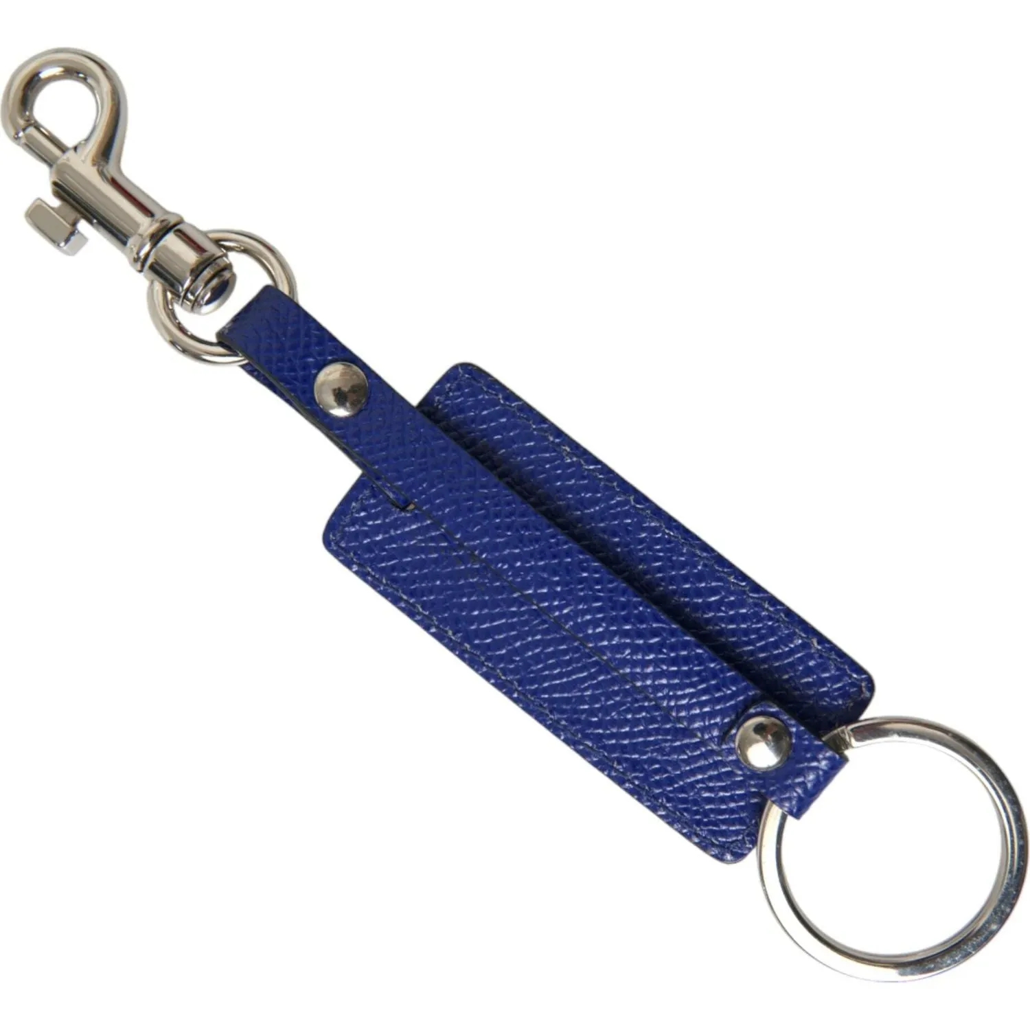 Dolce & Gabbana Elegant Blue Trifold Calf Leather Key Holder