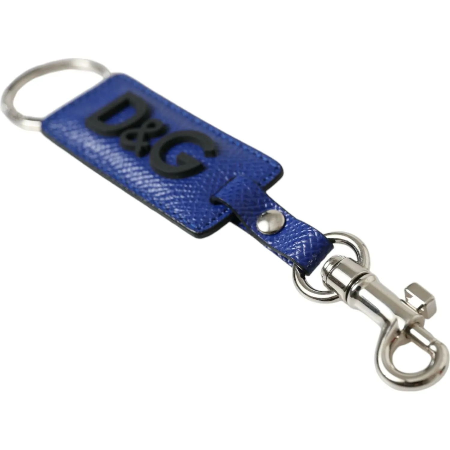 Dolce & Gabbana Elegant Blue Trifold Calf Leather Key Holder