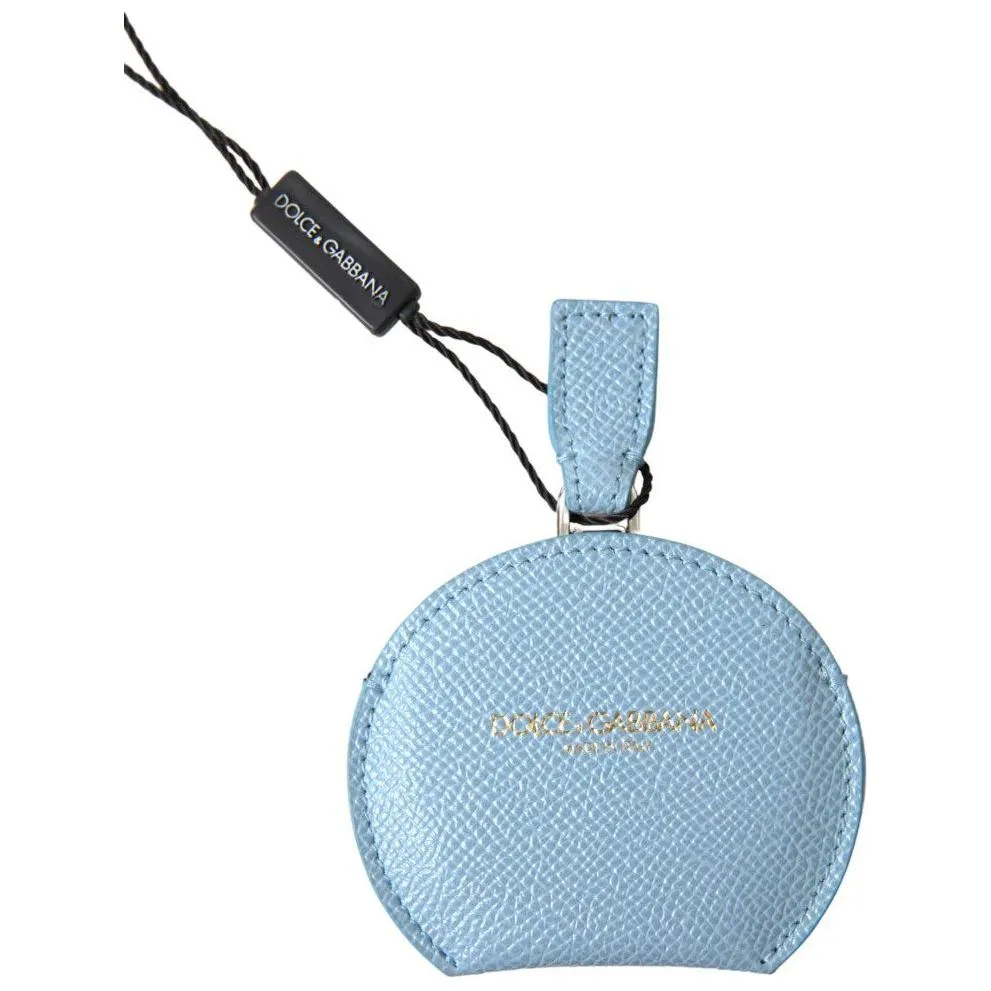 Dolce & Gabbana Elegant Leather Mirror Holder in Light Blue