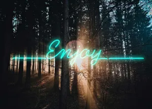 Enjoy Woodland Neon Print