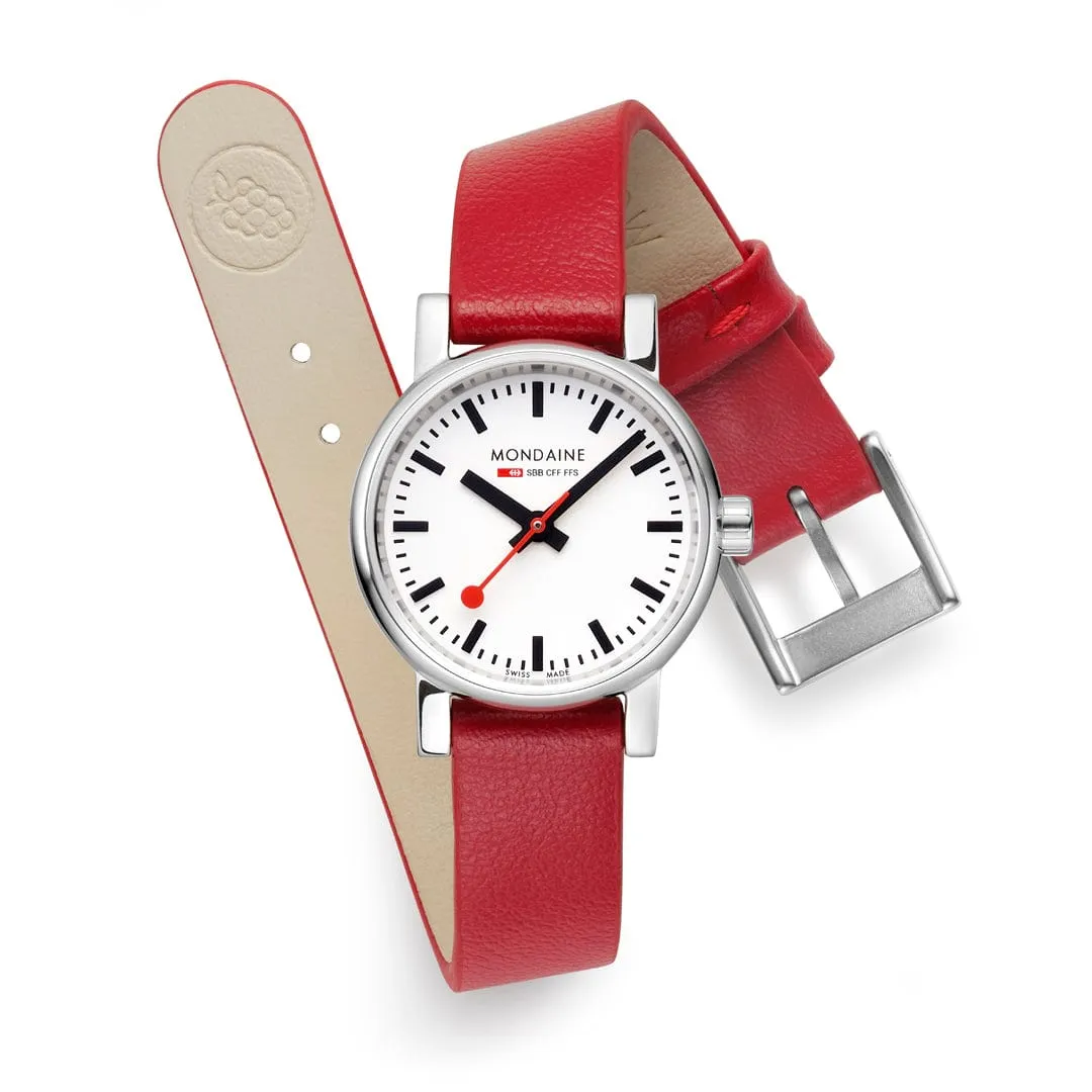 evo2, Red vegan grape leather, 26 mm