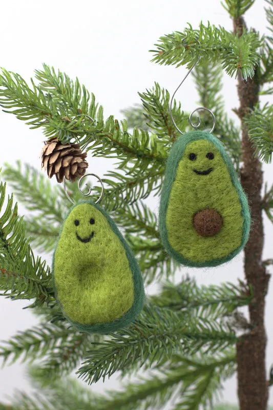 Felt Avocado Ornaments- SET OF 2