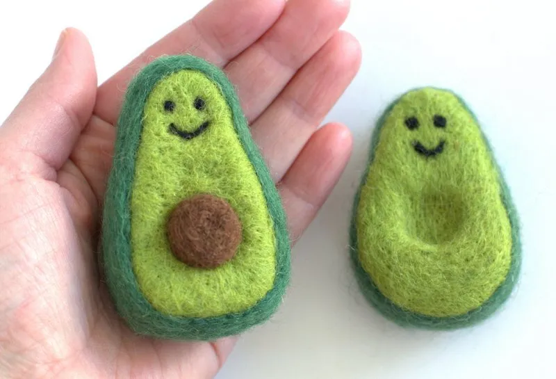 Felt Avocado Ornaments- SET OF 2