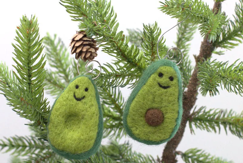 Felt Avocado Ornaments- SET OF 2