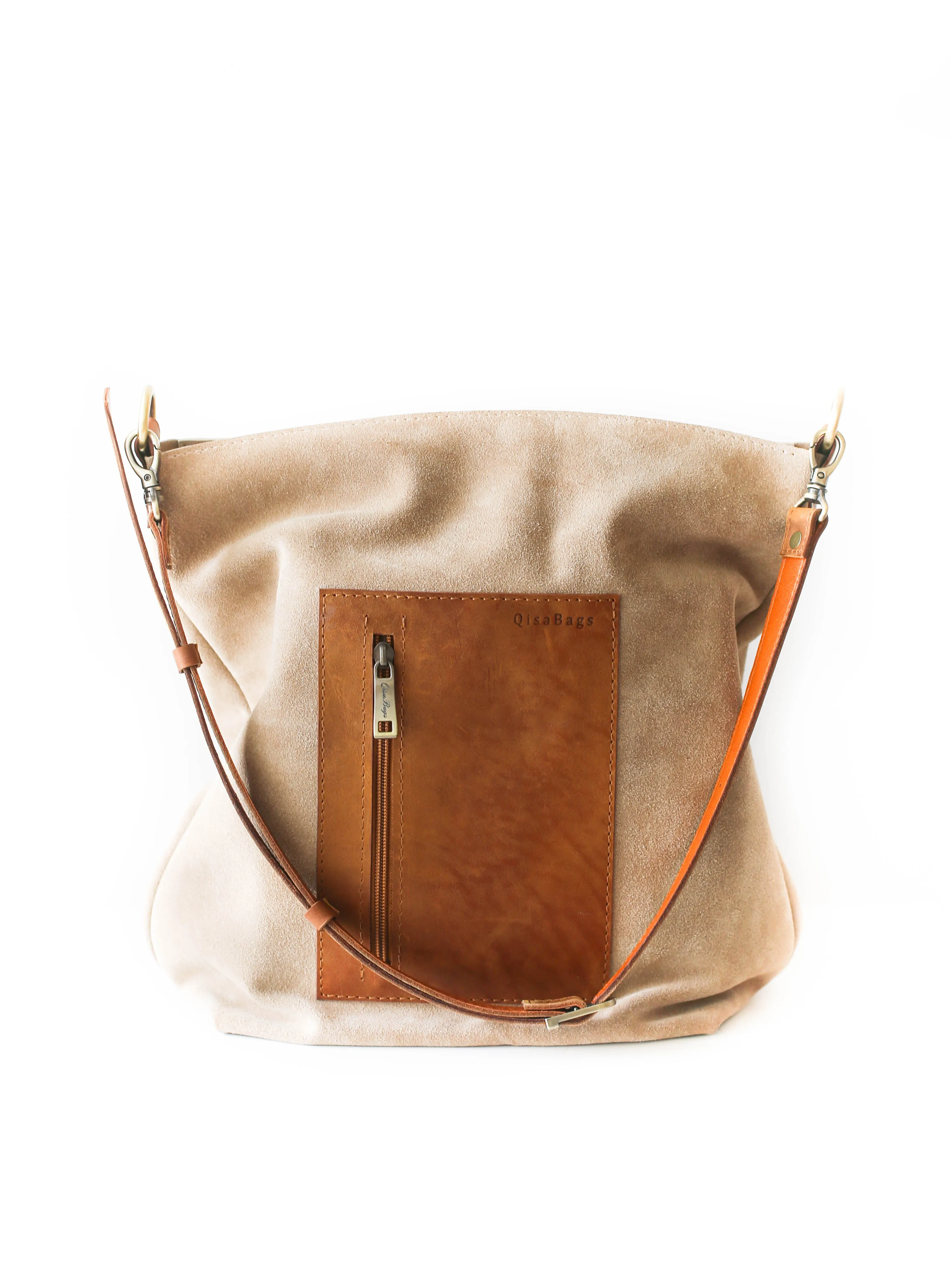 Grizzly Suede Leather Satchel