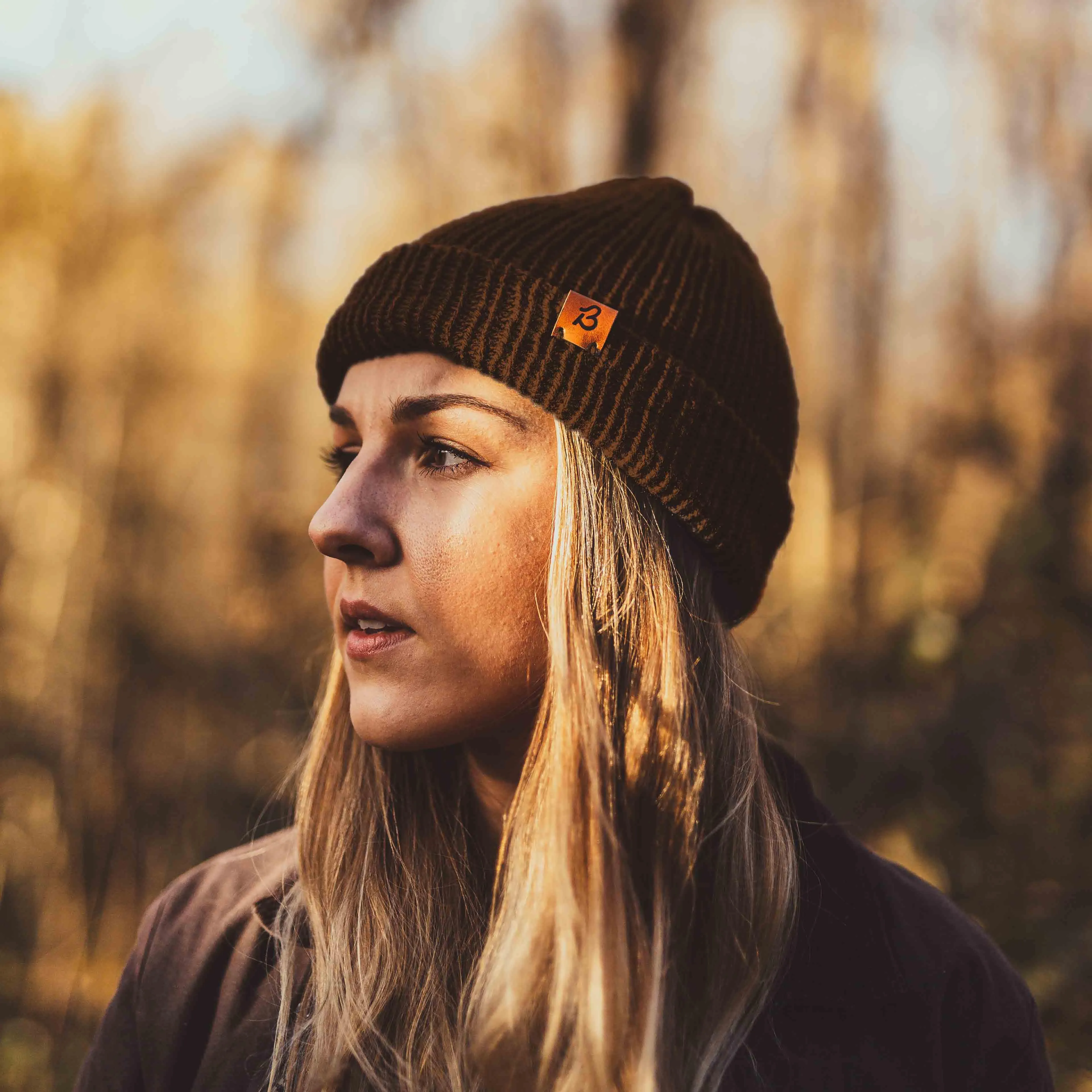 Hazel Brown Slack Fit Wooly Hat