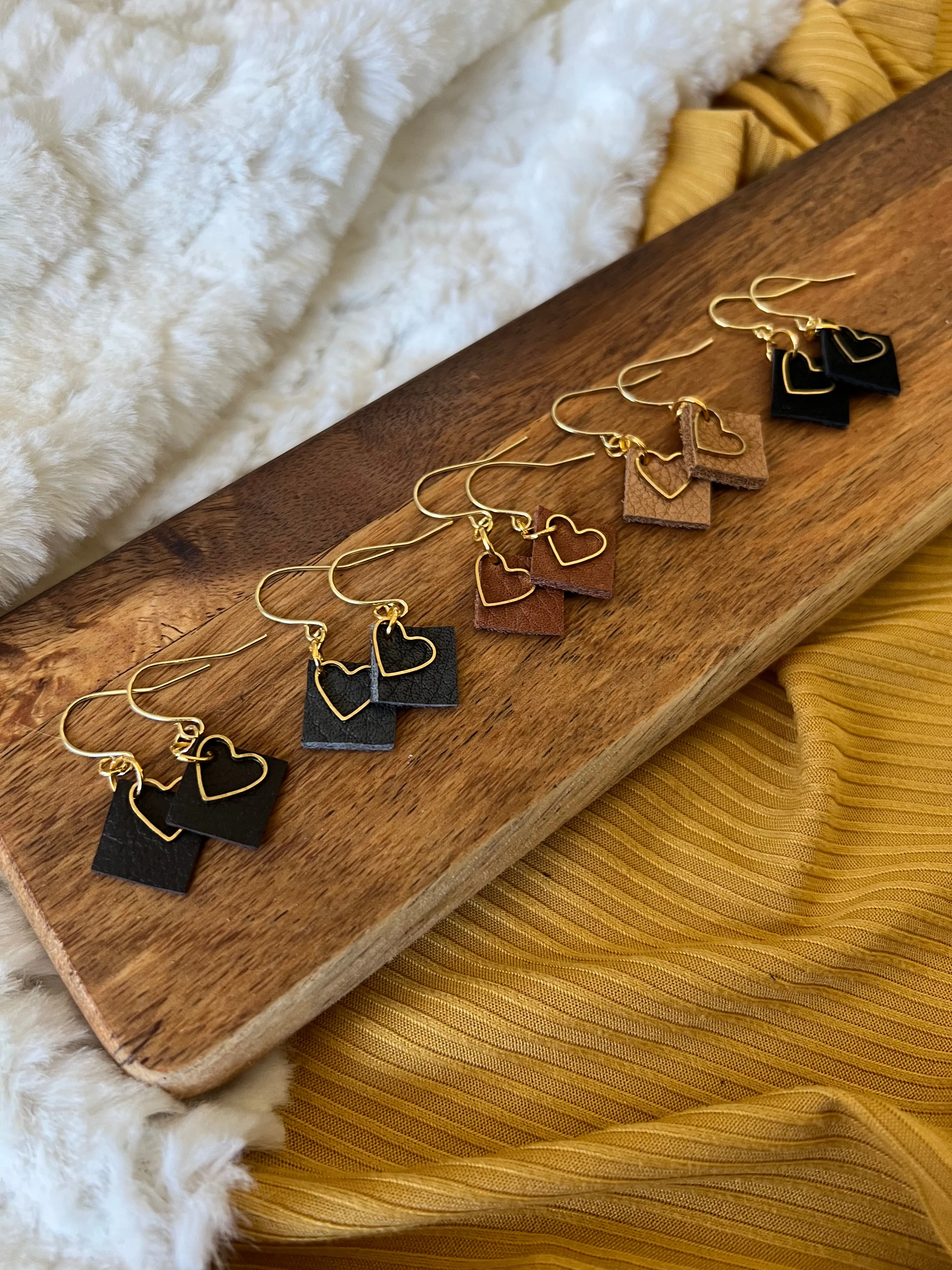 Heart Leather Earrings