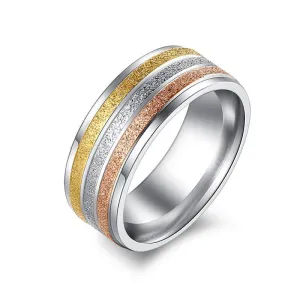 Honduras Sunset Three-Tone Stainless Steel Ring