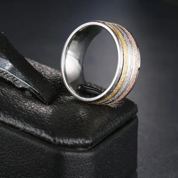 Honduras Sunset Three-Tone Stainless Steel Ring