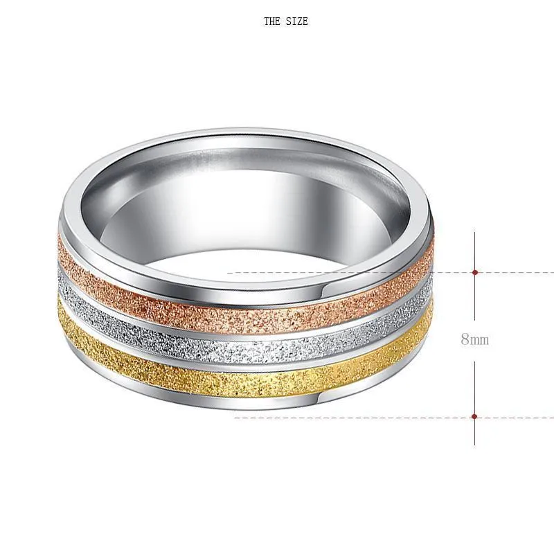 Honduras Sunset Three-Tone Stainless Steel Ring