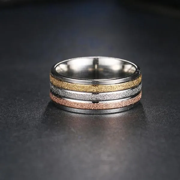 Honduras Sunset Three-Tone Stainless Steel Ring