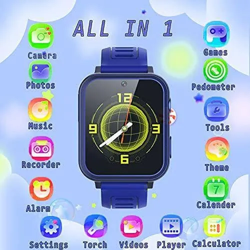 Kids Smart Watch for Boys Girls,Child Smartwatches with 16 Games Music Player Camera Alarm Clock Calculator 12/24 hr Touch Screen for Kids Age 4-12 Birthday Educational Learning Toys