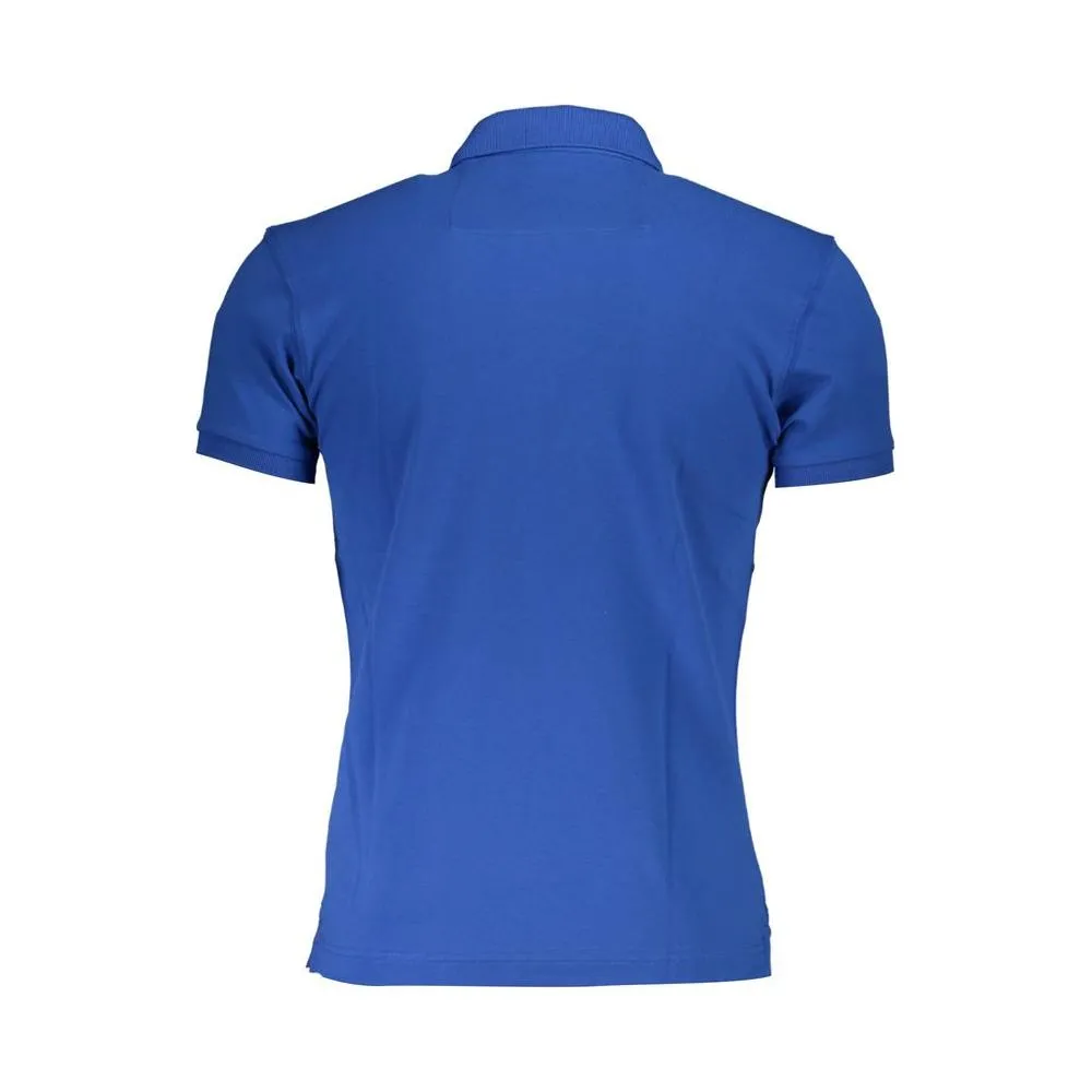 La Martina Blue Cotton Men Polo Shirt