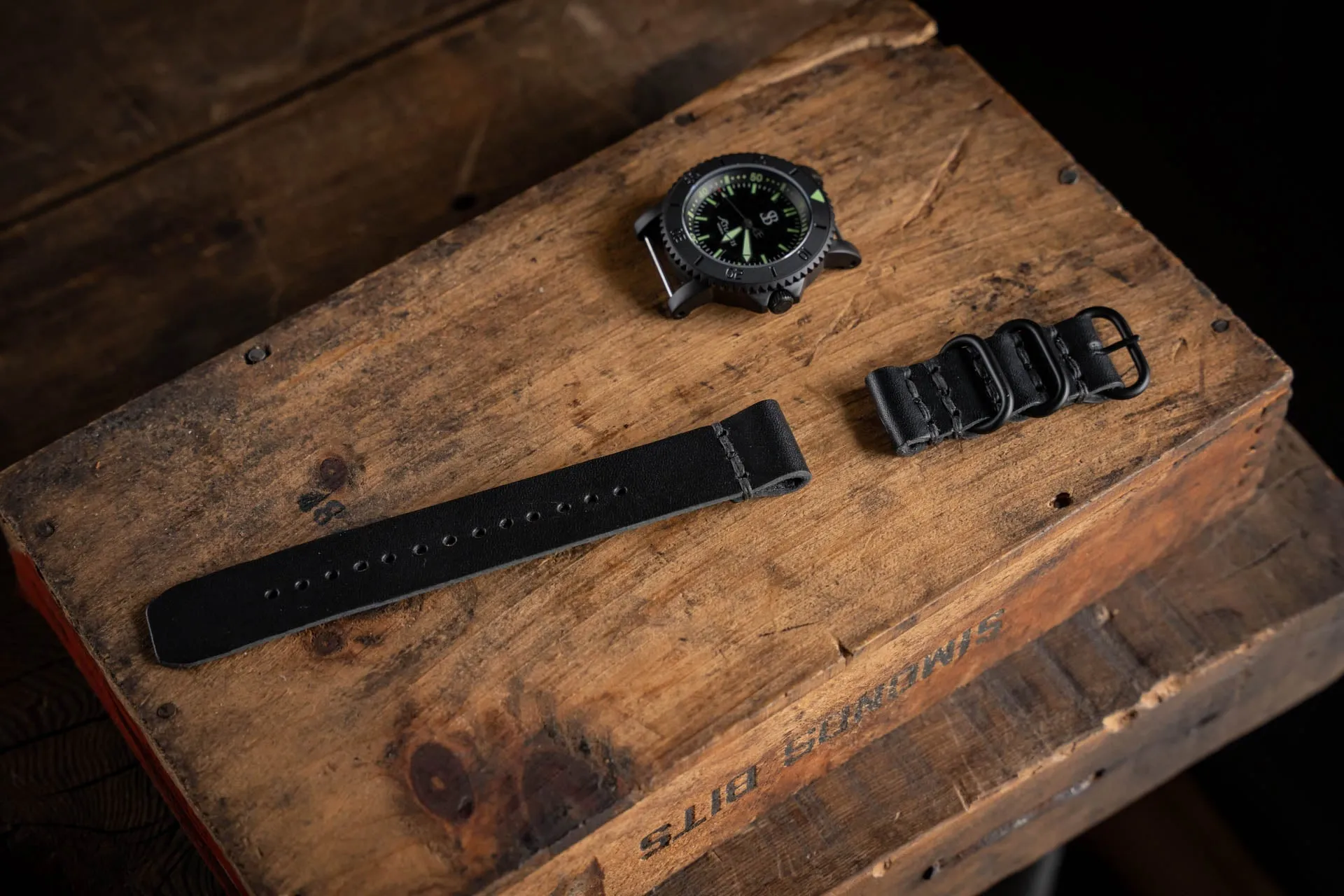 Leather Watch Strap Black